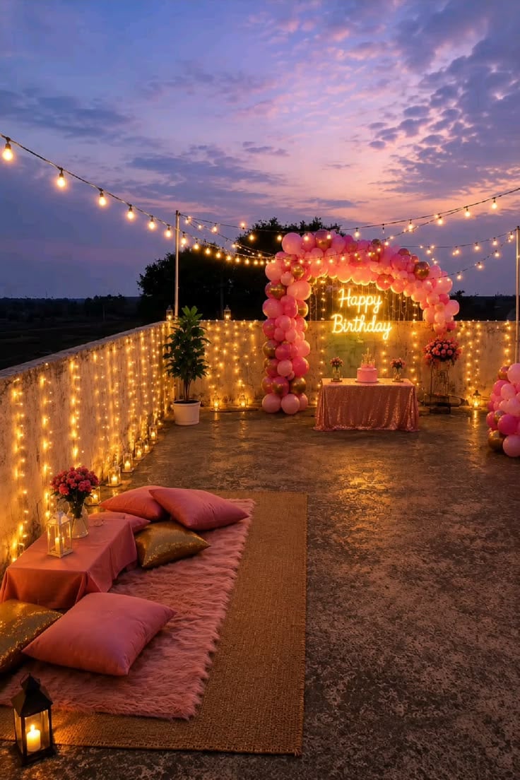 Rooftop-Or-Balcony-Birthday-Evening-Unique-Adult-Birthday-Party-Ideas