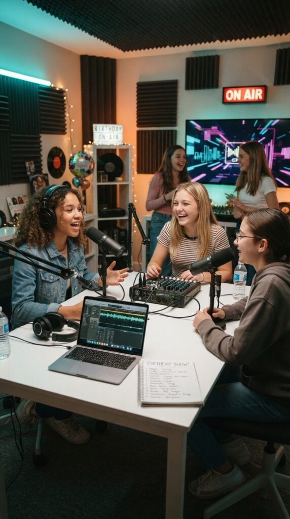 Teen_girls_hosting_radio_show-birthday-party-ideas-for-teen-girls.