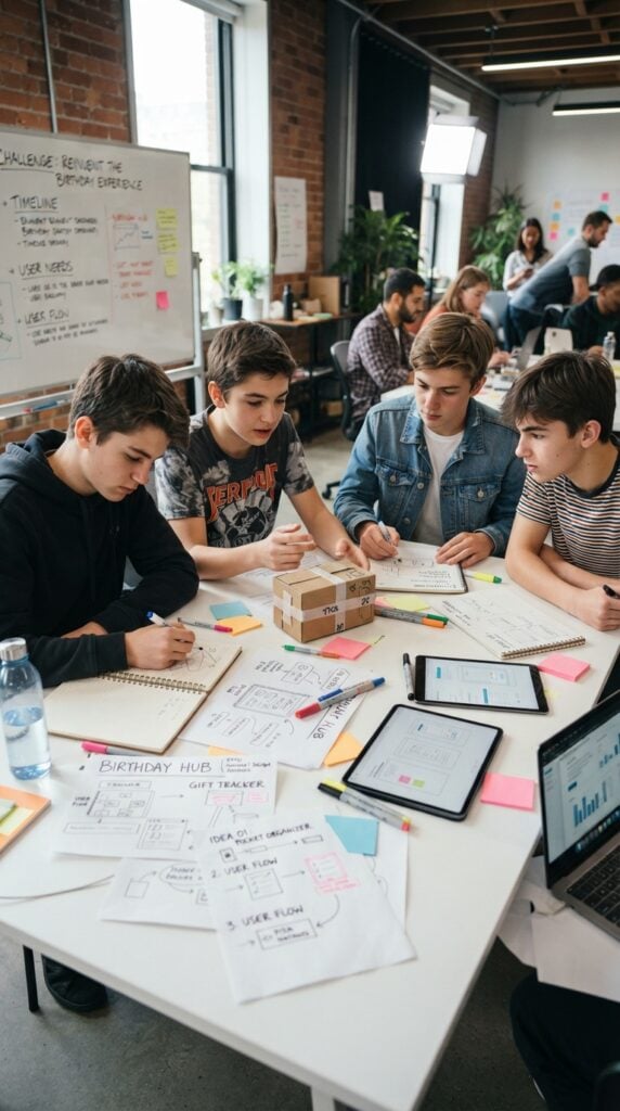 Teenage_boys_designing_a_product-birthday-party-ideas-for-teen-boys