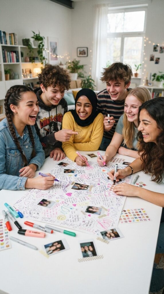Teenagers_creating_birthday_memory-map