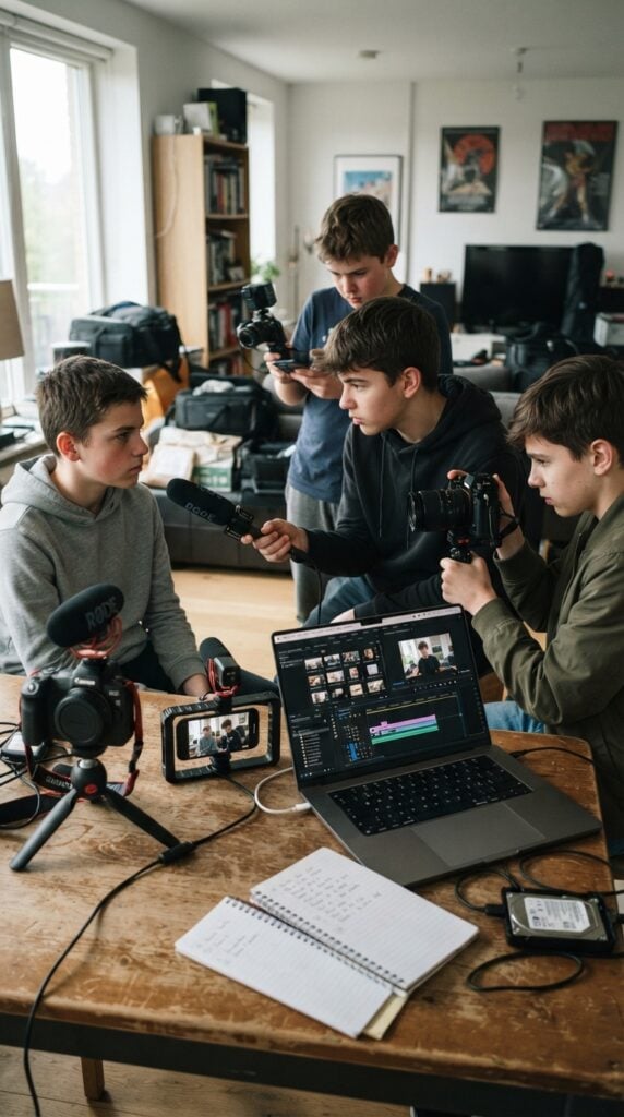 Teenagers_filming_documentary-birthday-party-ideas-for-teen-boys