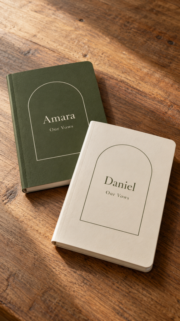 Amara-and-Daniels-matching-vow-books.