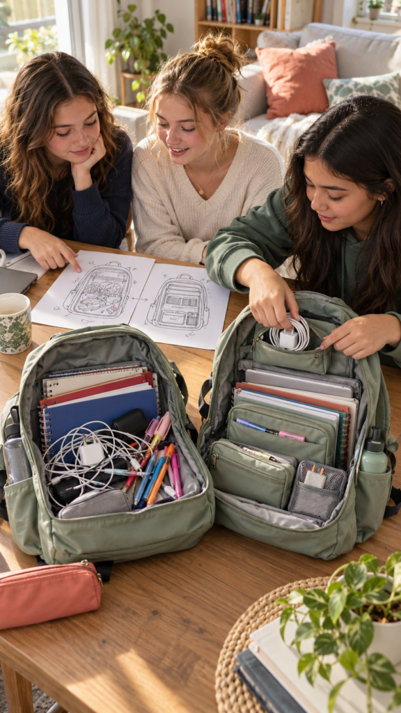 Backpack-makeover-in-progress-sleepover-ideas-for-teen-girls