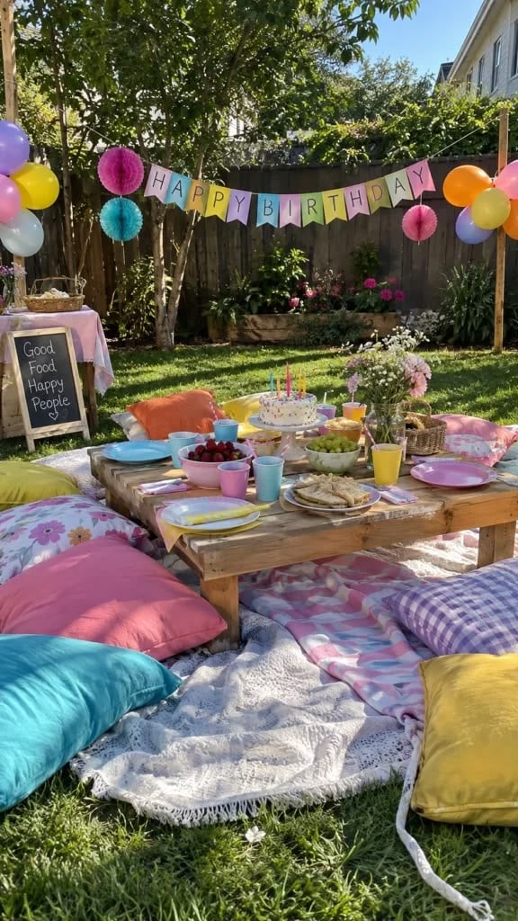 Backyard-Picnic-Cozy-Birthday-Ideas-for-a-Birthday-at-Home