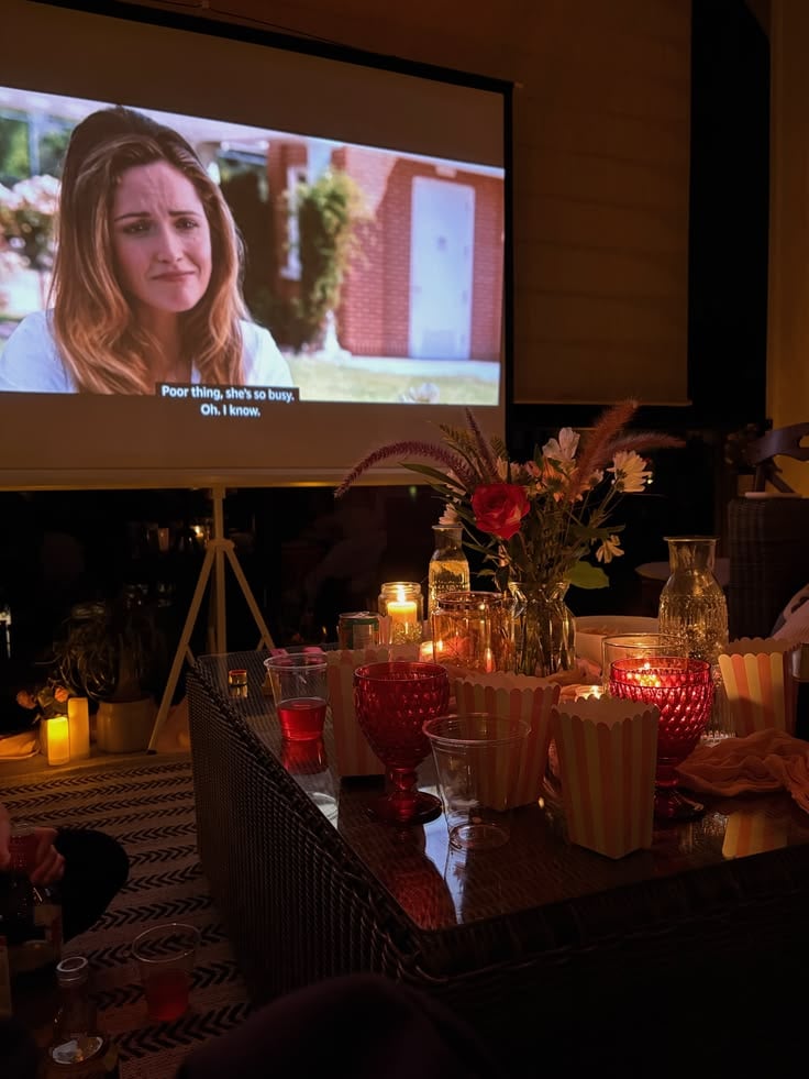 Candlelit-Movie-Night-DIY-Adult-Birthday-Party-Ideas