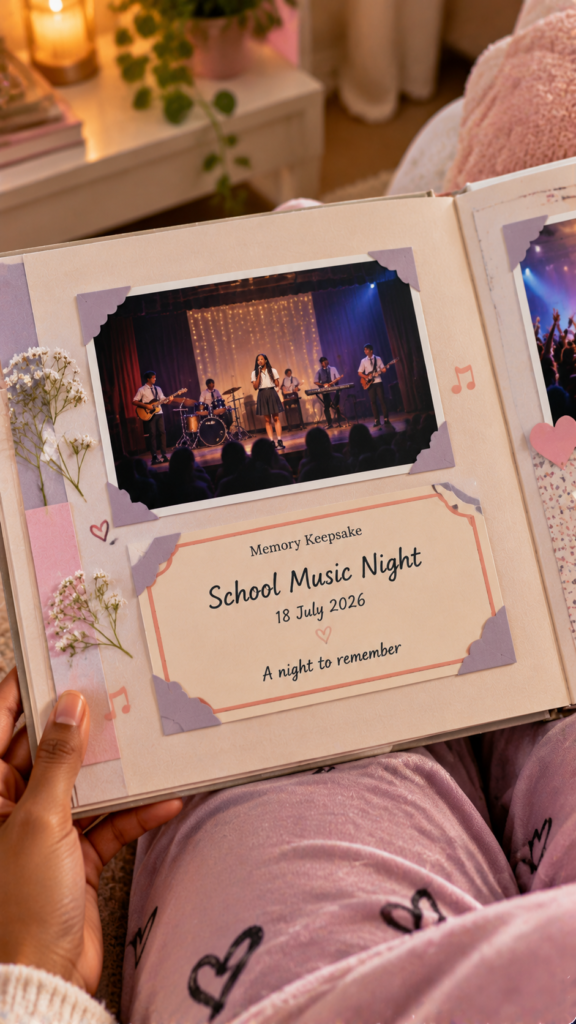 Cozy-School-Music-Night-Scrapbook