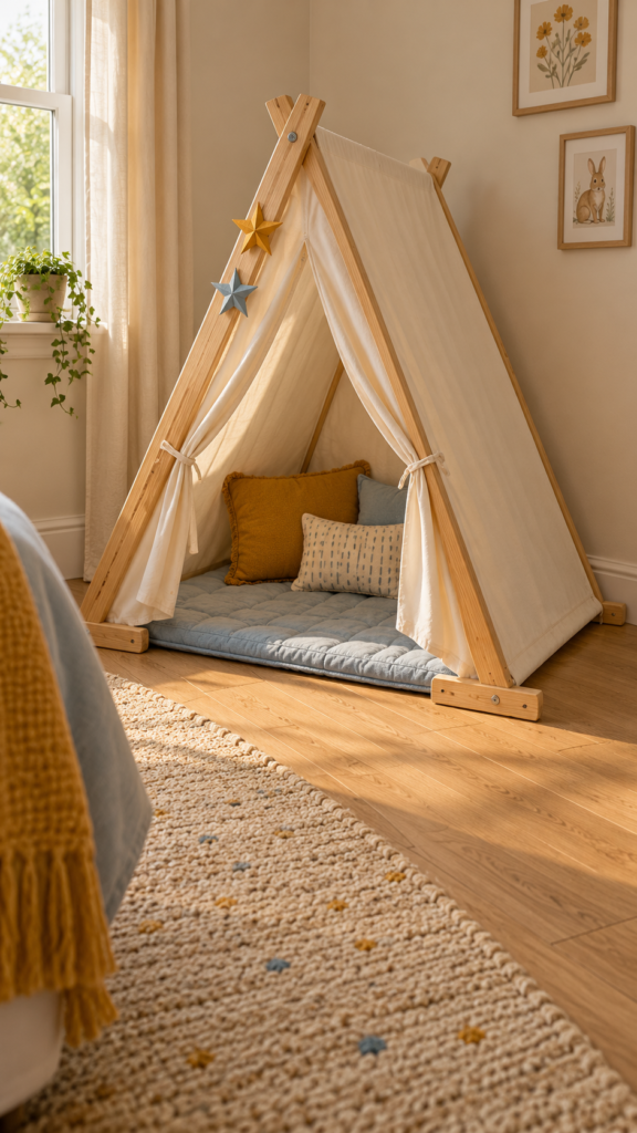 
Cozy-open-front-wooden-bedroom-fort.