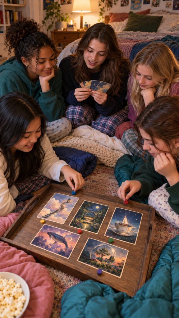 Dreamy-Card-Game-at-a-Sleepover.