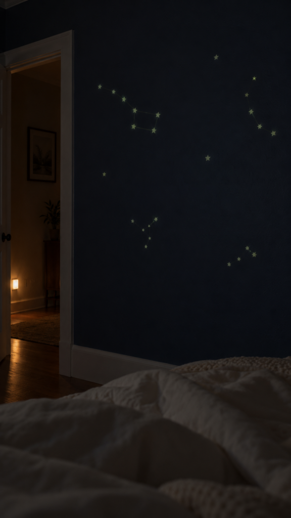 Faint-Constellation-Stickers-on-a-Bedroom-Wall