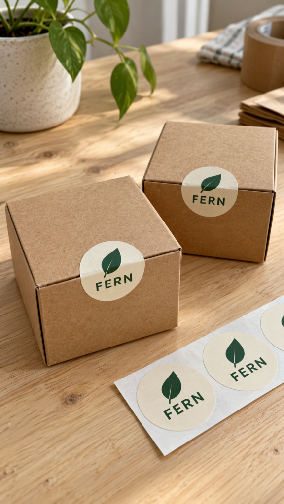 Fern-seals-on-kraft-gift-boxes