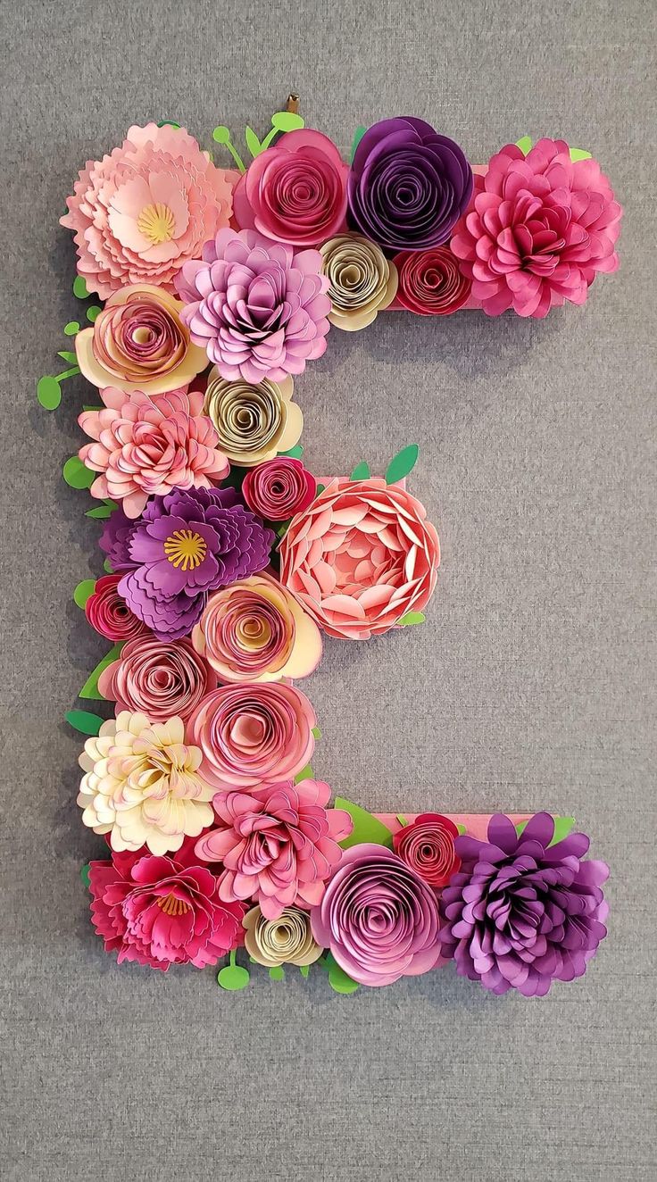 Flower-Covered-Cardboard-Initial-DIY-Birthday-Decorations-for-Adults
