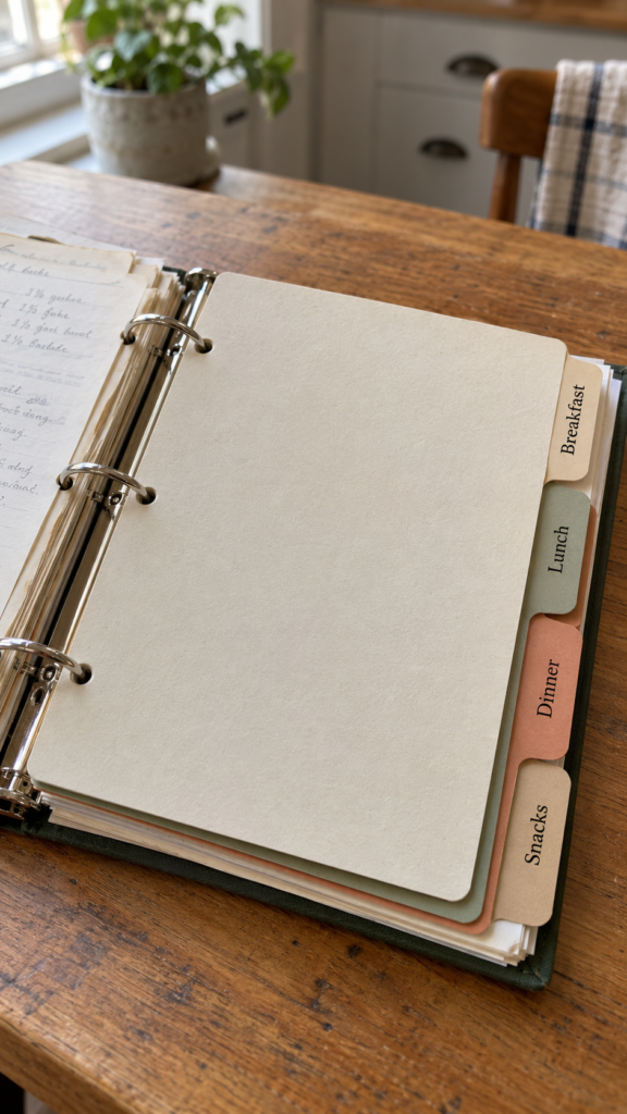 Four-Tab-Recipe-Binder-on-Kitchen-Table