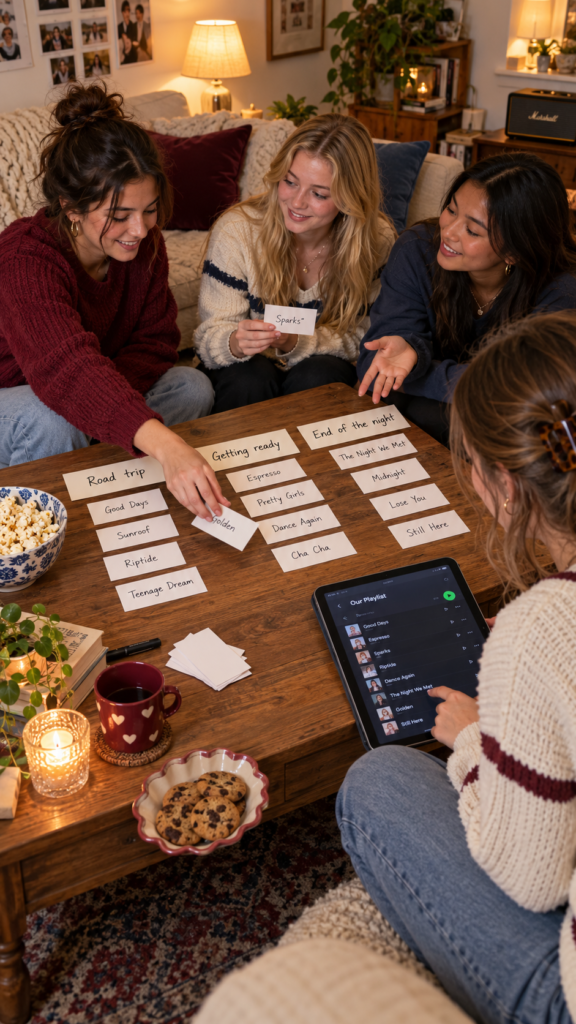 Four-friends-build-a-cozy-playlist.