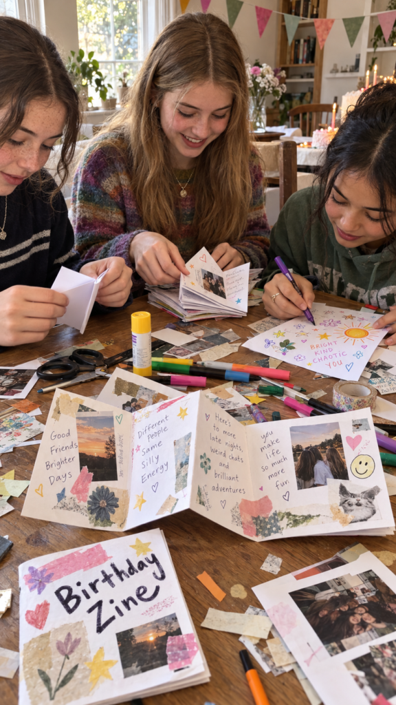 Friends-make-a-handmade-birthday-zine.