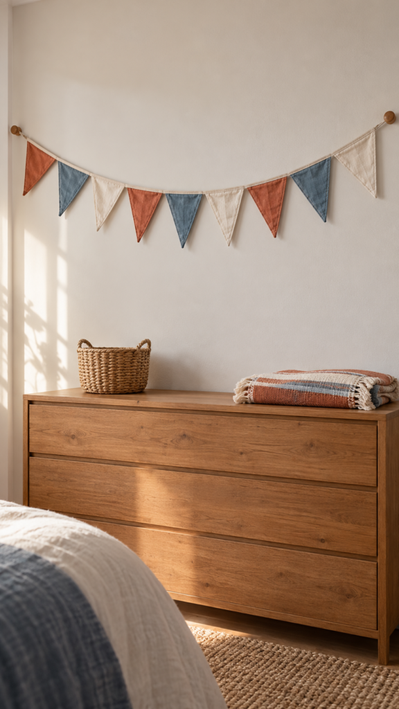 Handmade-Pennant-Banner-Above-Dresser.
