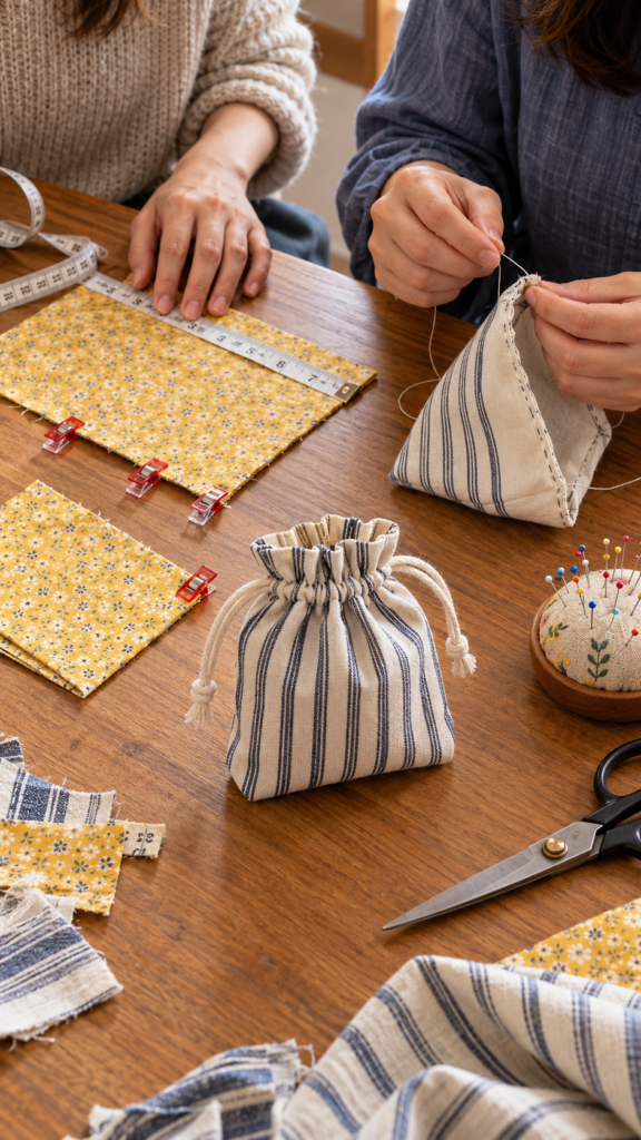 Handmade-pouches-in-three-sewing-stages