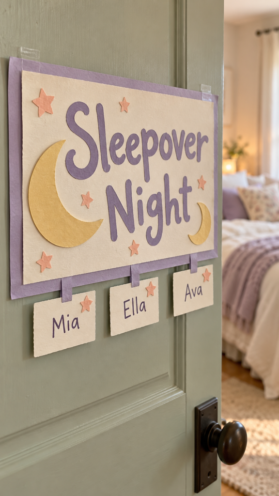 Handmade-sleepover-welcome-sign