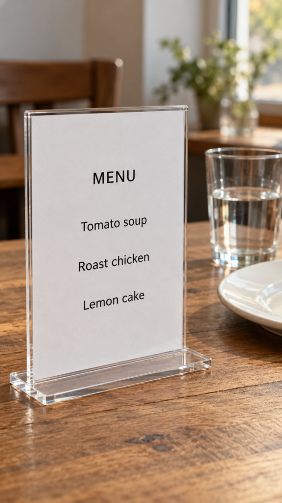 Minimal-cafe-menu-in-acrylic-stand.