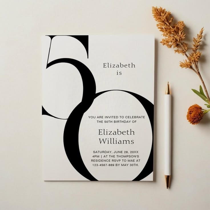 Minimalist-Typography-Card-Adult-Birthday-Invitation-Ideas