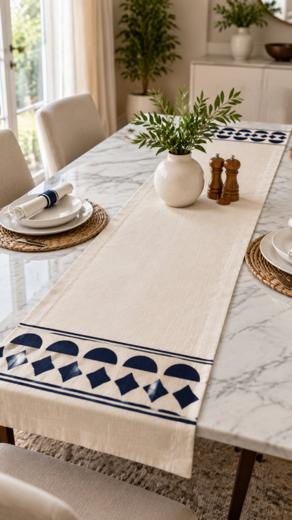 Modern-Dining-Table-with-Navy-Accents.