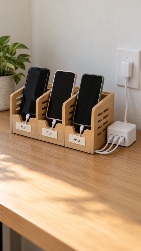 Neat-three-phone-sleepover-charging-station