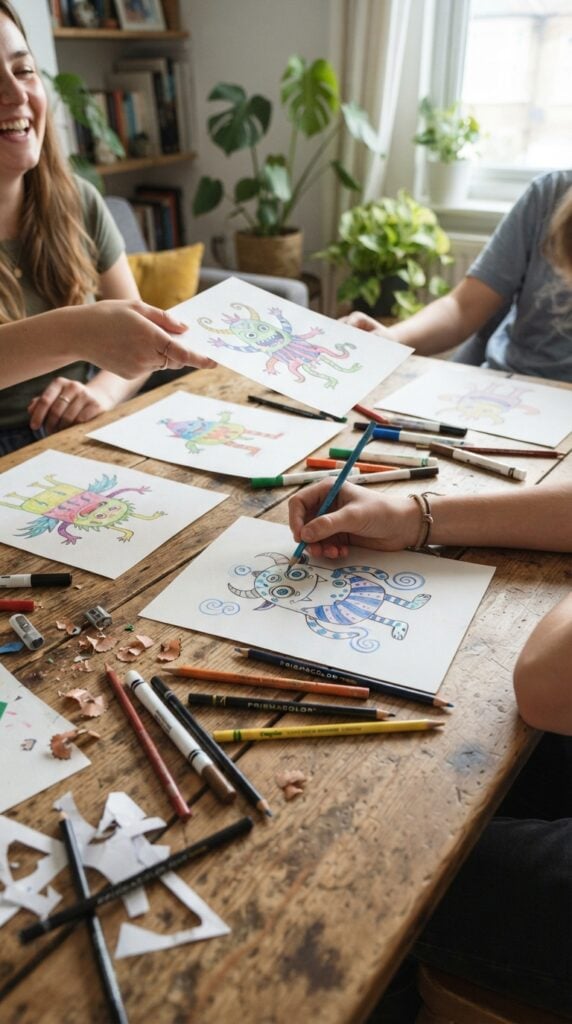 People_drawing_creatures_together