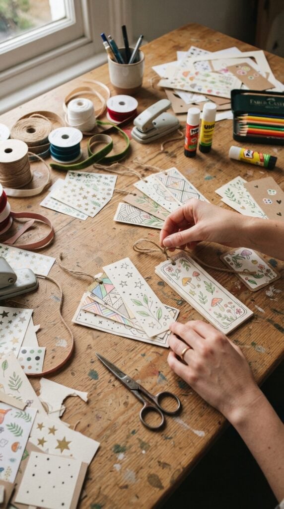  Person_making_handmade_paper_bookmark