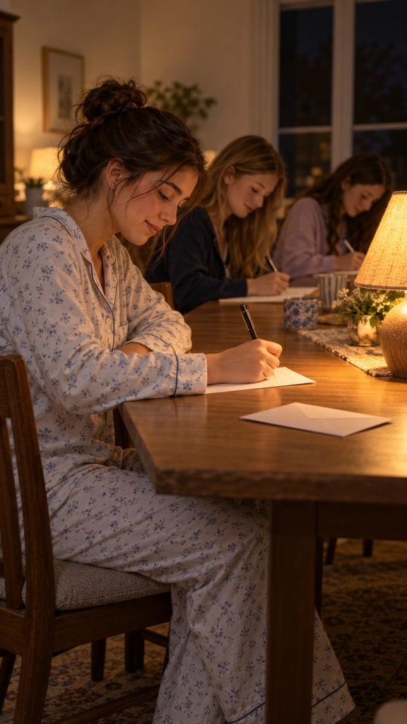 Quiet-sleepover-letters-by-lamplight.