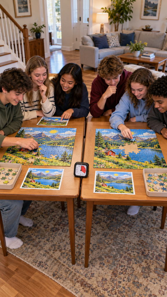 Six-Teens-Compete-Over-Matching-Puzzles