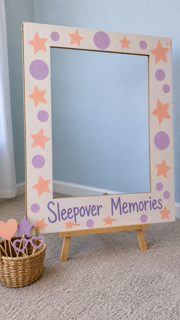 Sleepover-Memories-Cardboard-Frame-sleepover-decorations-ideas