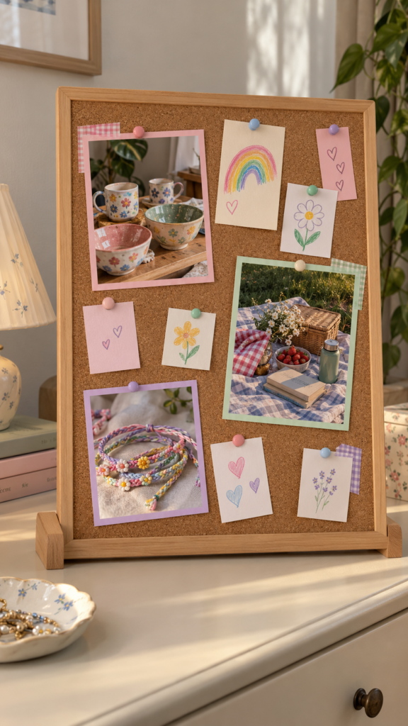 
Sleepover-memories-on-a-corkboard
