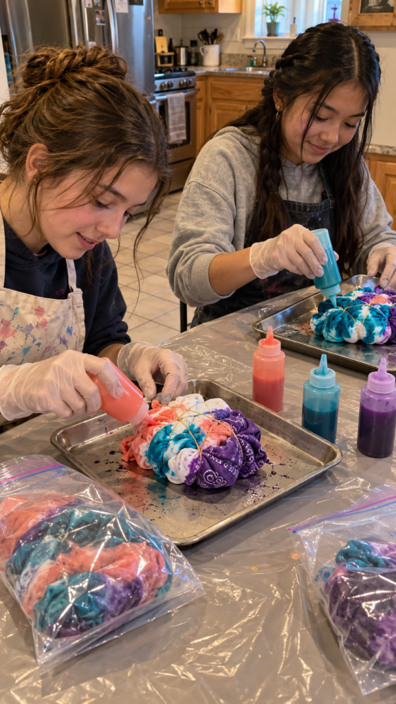 Teen-friends-kitchen-tie-dye-night
