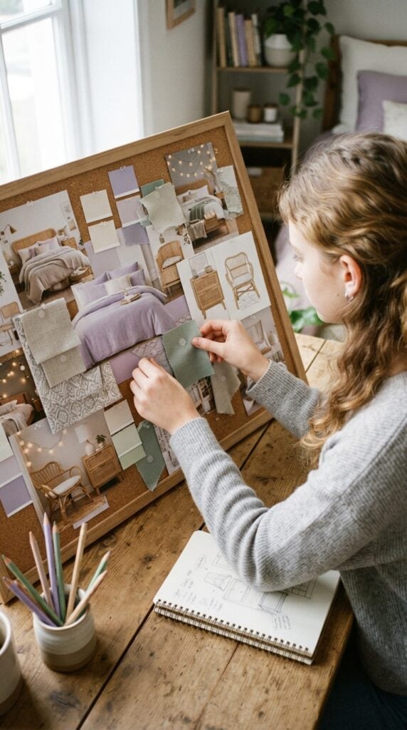  Teenage_girl_assembling_mood_board