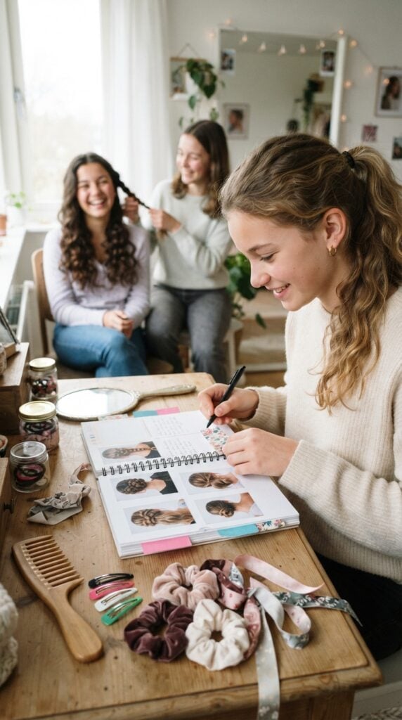 Teenage_girl_creating_hairstyle-logbook