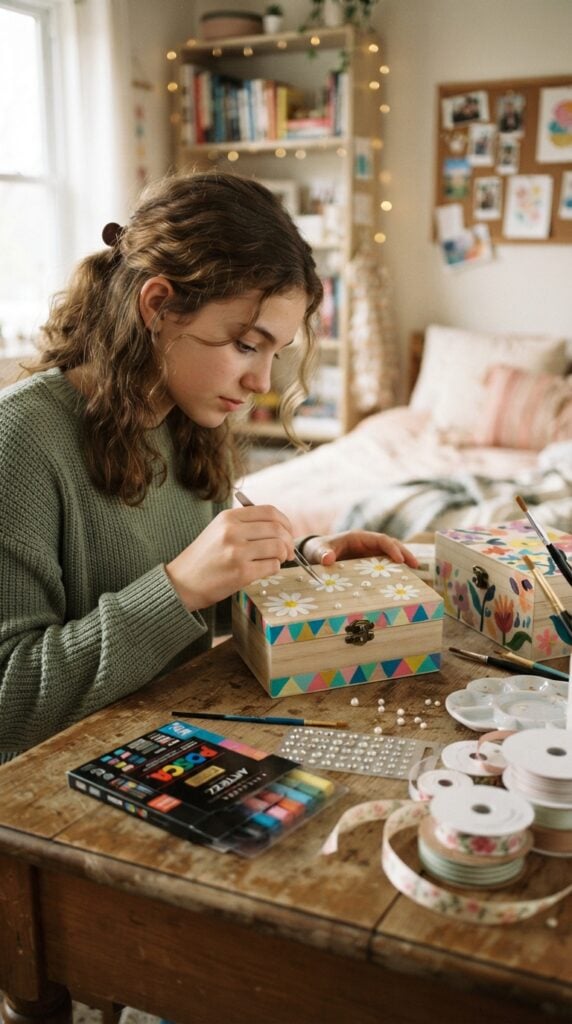 Teenager_decorating_wooden_keepsake
