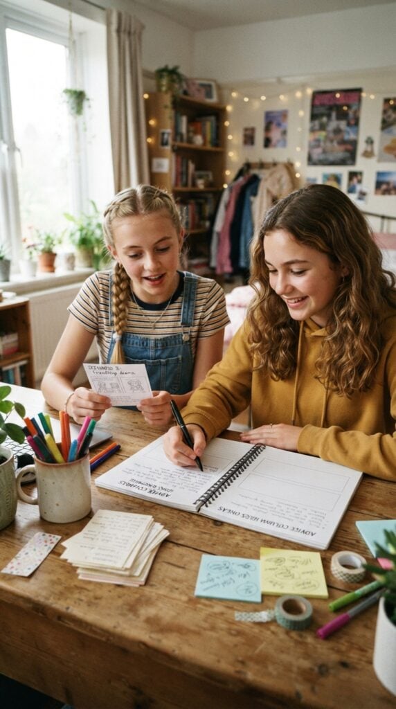 Teenagers_creating_advice_column-sleepover-ideas-for-14-years-old-girls