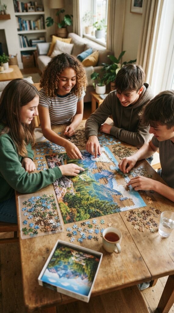 Teenagers_solving_jigsaw_puzzle