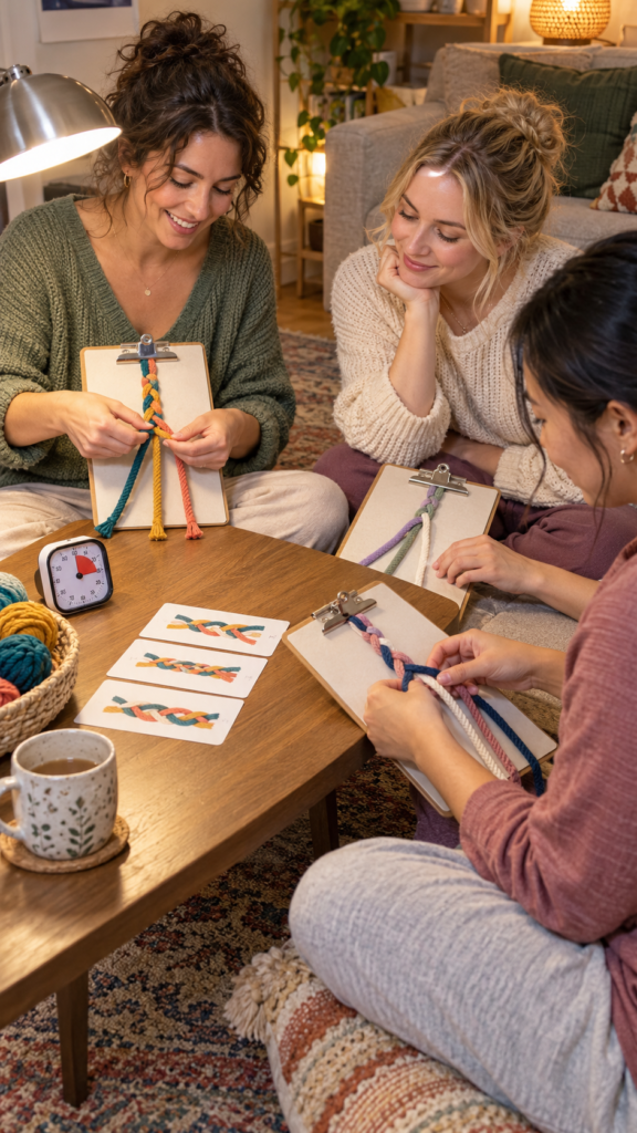Three-Friends-Practice-Cord-Braiding.