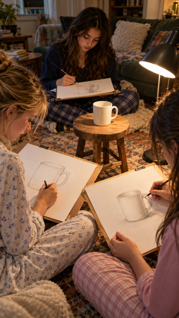 Three-teens-sketch-a-single-mug