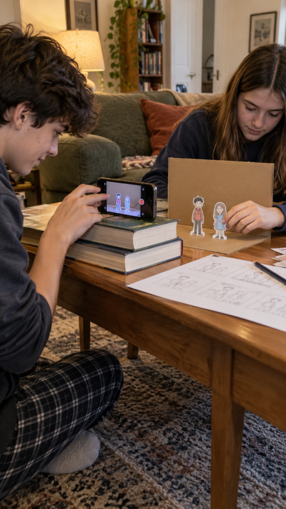 
Two-Teens-Create-Paper-Stop-Motion