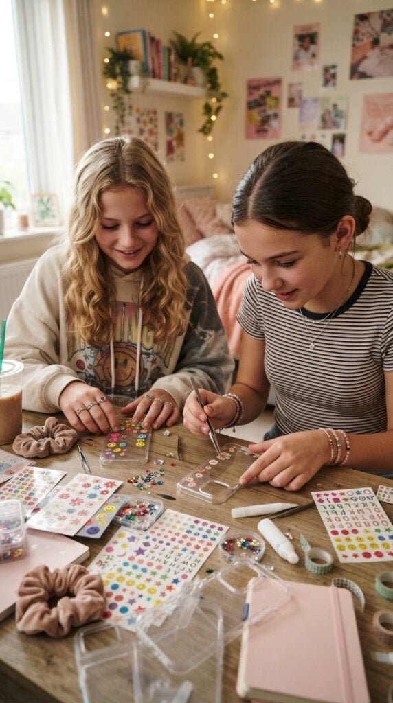  Two_girls_decorating_phone_cases