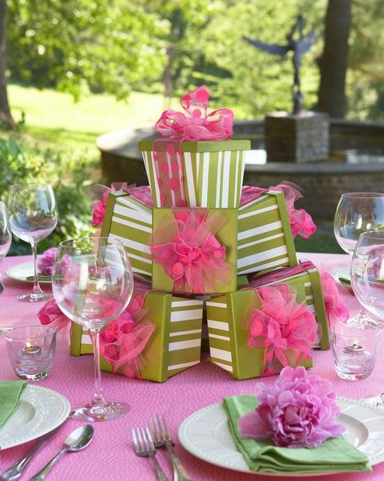 Wrapped-Gift-Box-Tower-DIY-Birthday-Decorations-for-Adults